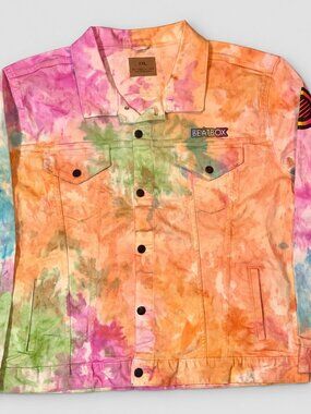 BeatBox Pastel Tie-Dye Denim Jacket XXL